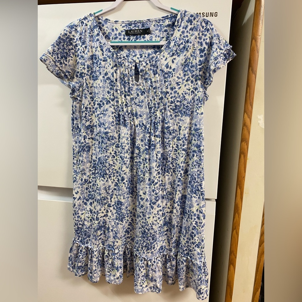 Ralph Lauren Blue and White Floral Kids Dress